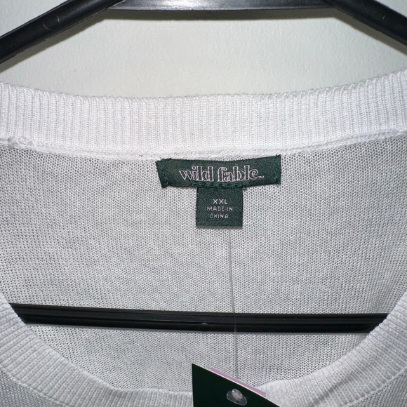 Women's Wild Fable Knit Top with Bralette White/Red Size XXL Bikini New NWT Plus - Picture 5 of 11